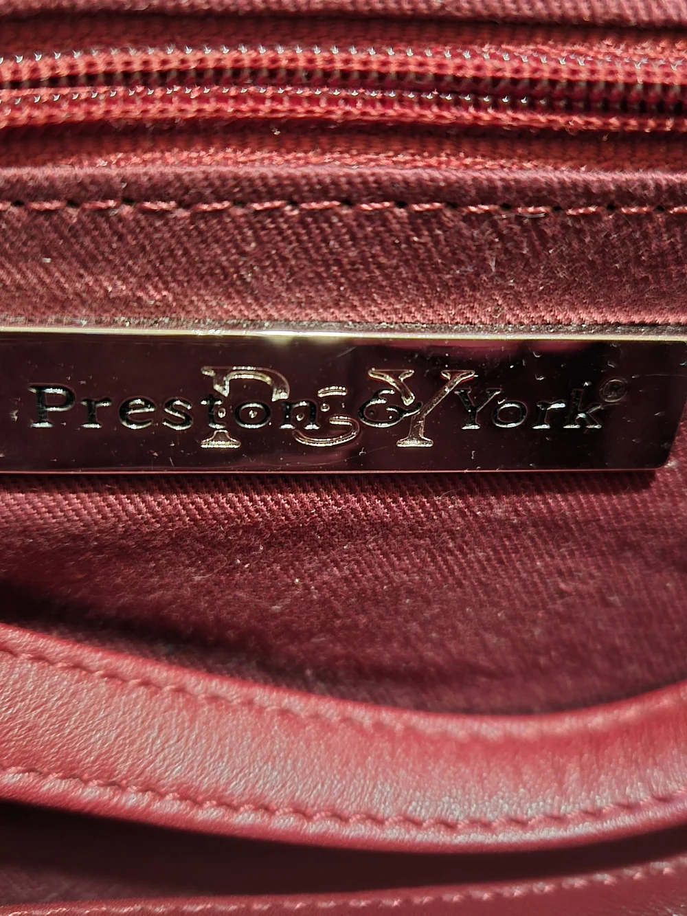 1990's Preston & York Maroon Fold-Over Clutch/ Shoulder Bag
